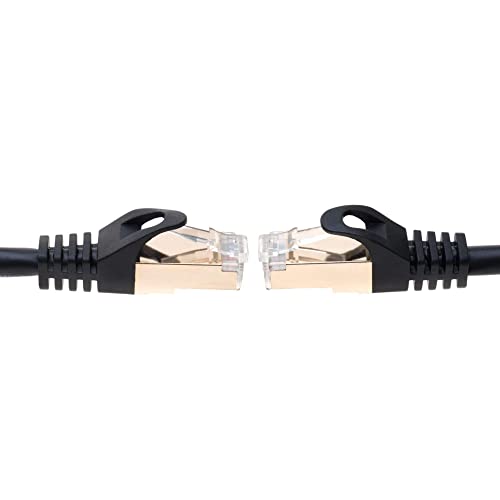 Cables Direct Online 25Ft S/Ftp Cat7 Gold Plated Shielded Ethernet Rj45 Copper Cable 10 Gigabit Ethernet Network Patch Cord (25Ft, Black) #TOP3