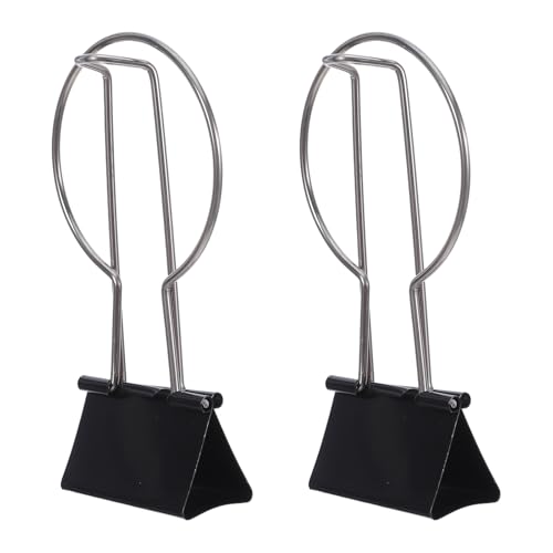Luxshiny Soporte de Taza con Clip Largo para Escritorio, Portavasos Acoplable Antiderrames, 2 Unidades, Accesorio de Oficina y Hogar para Organización y Protección de Bebidas