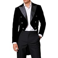 Generisch Chaqueta de traje de terciopelo formal para hombre,