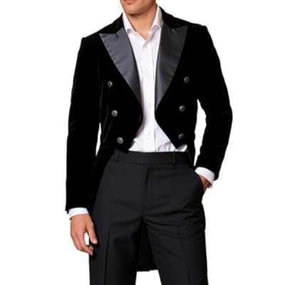 Generisch Chaqueta de traje de terciopelo formal para hombre, chaqueta de traje para boda, chaqueta de esmoquin, chaqueta larga, chaqueta básica, chaqueta deportiva, talla grande, con solapa, traje | Ya disponible en tu tienda friki favorita! En mundofriki.es!