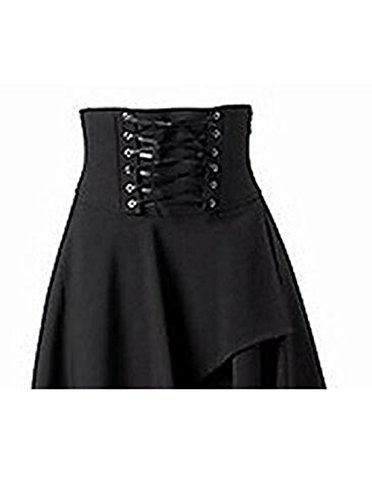 Taiduosheng Women's Black Gothic Punk Front short back long Band Waist Skirt 2XL(Size: 5) steampunk buy now online Taiduosheng Women's Black Gothic Punk Front short back long Band Waist Skirt 2XL(Size: 5) steampunk buy now online