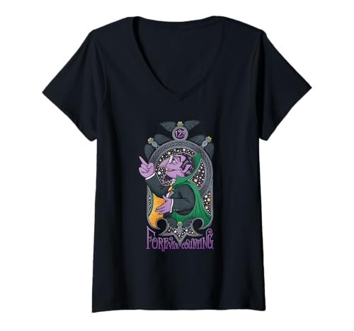 T-shirt col V Sesame Street imprimé original et coupe cintrée femme