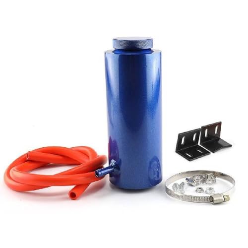 汎用 円筒型 アルミ リザーバータンク 800ml ホース/ブラケット/金具 一式付属 リザーブ タンク ボンネット 車 ラジエター 冷却水 コンパクト 補助タンク ジムニー ラングラー N-BOX ハイエース プリウス ヤリス カローラ シエンタ ノア