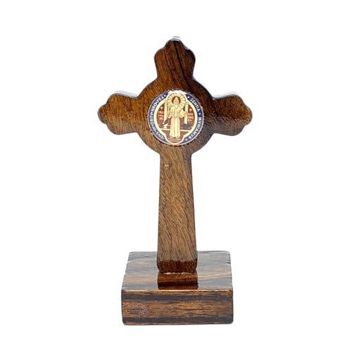 Artcruz Crucifixo de Mesa São Bento 7,5 cm Madeira Luxo