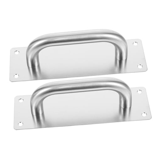 LALAFINA 2pcs Stainless Steel Fire Door Handle Push Pull Design Barn Door Accessories for Home Commercial Use