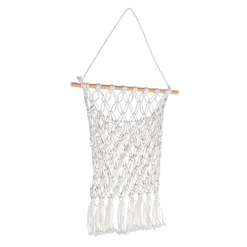 Ciieeo Macrame Storage Organizer Wall Hanging Net for Room Stylish Cotton Rope Shelf for Nursery and Playroom Space Saving and Book Holder Soft Yet Strong Design