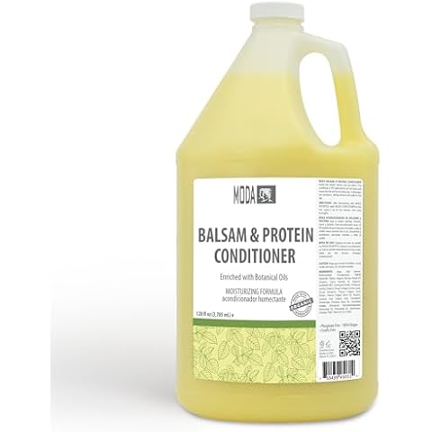 MODA - Moisturizing Conditioner for all Hair Types, Balsam and Protein, 128 Oz, Professional - Strengthens, Moisturizes, Leaves Hair Soft and Shiny, Adds Volume, Protects Color and Restore Cover