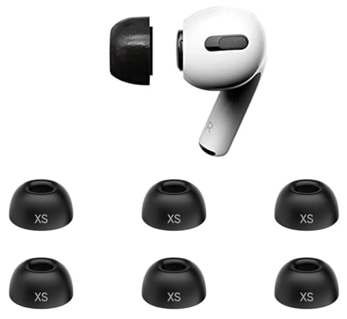 Embouts mousse mémoire de forme Airpods Pro 1 2 Apple rechange noir taille XS