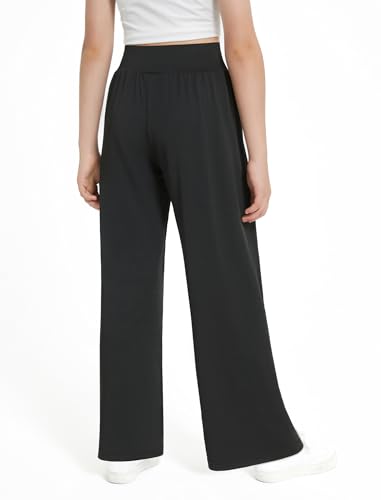 Image of EXARUS 3 Pack Girls Wide Leg Pants Baggy /Tapered Loose Casual Summer | Teen Flowy Tween Beach School Vacation Trousers Youth Junior Preteen Bottoms Lightweight Soft Kids 6-14Y