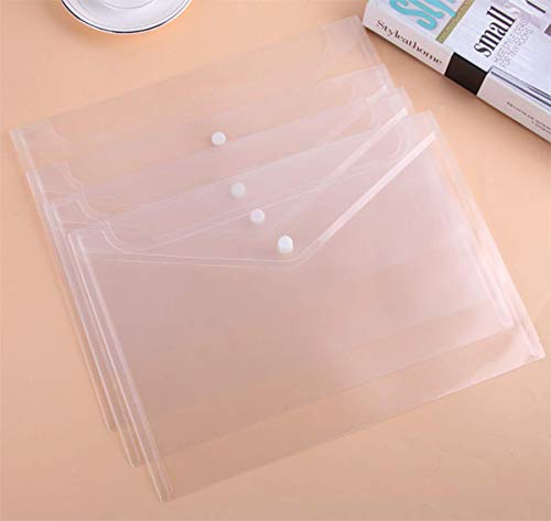 40Pcs Poly Envelope, Clear Plastic Waterproof Envelope Folder With Button Closure, Us Letter / A4 Size - Gtlzlz #TOP5