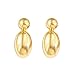 Gold Teardrop Clip On Earrings for Women Vintage Chunky Gold Puffy Tear Drop Statement Earring Fashion Non Pierced Hip Hop Jewelry 70s 80s Accessories (Gold-2)