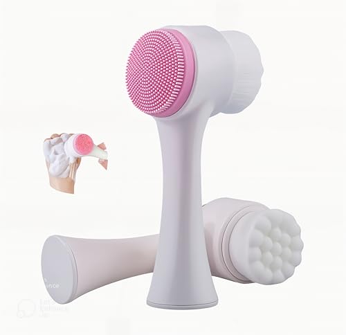 Escova de Limpeza Facial Manual 2 em 1 Massageador de Silicone Skincare Unissex Adequada para Uso Diário Limpeza Profunda Qualidade Premium Cores variadas