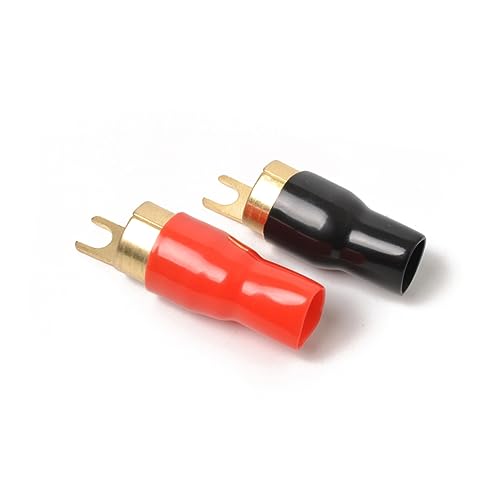 Alipis 1Pair Copper Plated Crimp Connectors Spade Terminals for Speaker Wire Cable Fork Terminal Adapters for Reliable Electrical Connections