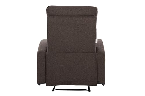 Image of Urban living - Monaco Single Seater Fabric Manual Recliner | 1 Seater Sofa | Single Sofa Recliner | 1 Seater Chair Sofa | 1 Year Warranty | Dark Brown