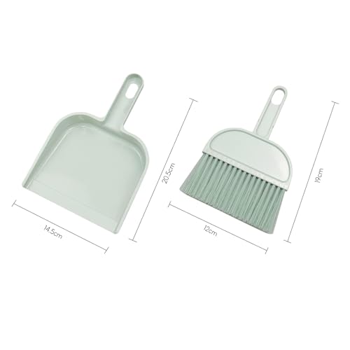 4 Stück Mini Besen, Kehrschaufel und Besen Set, Handbesen mit Schaufel Tragbare Tischplatte Kehrschaufel Halbkreis Kehrschaufel Set für Büro Küche