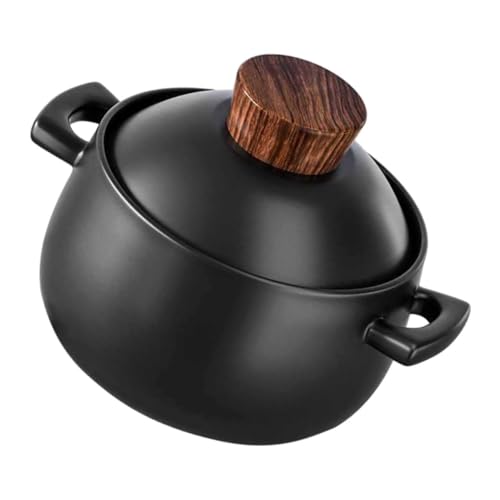 GLEAVI de Cerámica con Tapa y Asa Olla de Estofado para Cocina Casa para Arroz Sopa y Bibimbap Resistente Altas