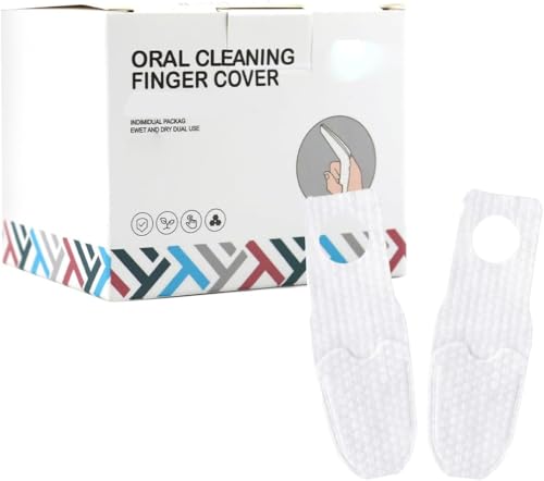 SNOWIE SOFT® 32 Psc Baby Oral Cleaning Finger Cots, Soft and Gentle, Non-Woven Fabric Oral Cleaning Finger Sleeves for Tongue, Gum, Single Use Dental Dry & Wet Use Wipes