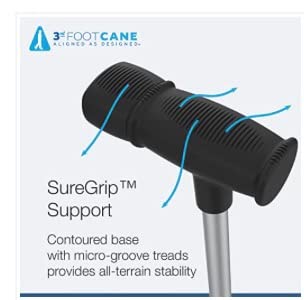 The 3Rd Foot Blue Cane By Aligned As Designed, Best Cane For Balance, Stability, Posture & Alignment The Third Foot Cane, Best Rehab Cane, Upright Walking, Best Drop Foot Cane #TOP3