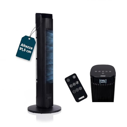 Princess Ventilatore a torre Design elegante - 40 W - Potente, Silenzioso, Basso consumo - Altezza: 91,5 cm - Oscillante - 4 modalità - 12 velocità - 352370
