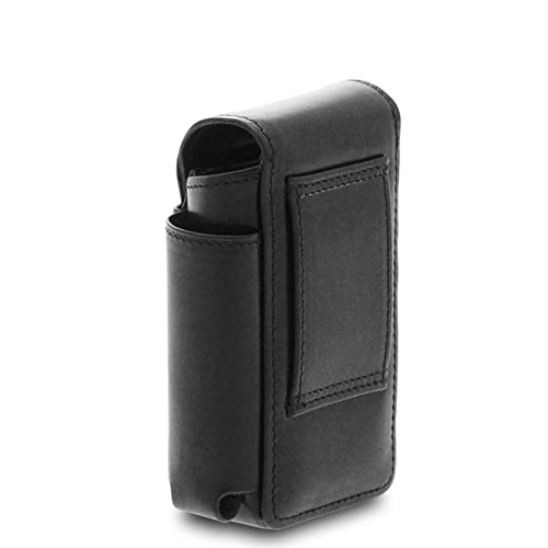 GIUDI ® - Portasigarette in pelle, pelle vacchetta, vera pelle, porta accendino, Made in Italy. (Nero)