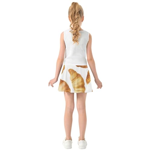 Tennis Skirts Kids Croissants Girls' Shorts Athletic Skorts Cool Pink Flowy Skirt 4t4