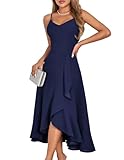DRESSTELLS Women's Cocktail Dresses for Wedding Guest, Modest Vintage Tea Party Evening Club Formal Graduation Dress for Teens Navy Size in L