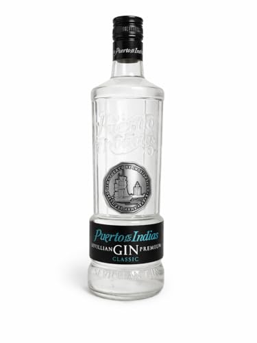 Puerto de Indias Sevillian Gin Premium Classic, Botella de Vidrio Transparente, 37.5°, 700 ml