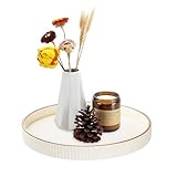 Cuir de qualité supérieure avec coutures fines : ce plateau décoratif rond possède un extérieur en cuir de luxe et un intérieur en MDF solide, complété par des coutures exquises le long des bords qui garantissent à la fois élégance et durabilité pour une longue durée de vie