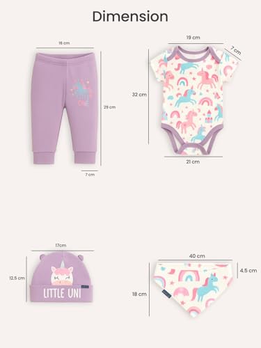 Image of POLKA TOTS Premium Cotton Newborn Baby Gifts Set (Pack of 6) | Ultra-soft, Breathable & Lightweight Baby Kit for New Born | Infant Clothes 0-3 Months | Baby Shower Gifts for Mom to Be & New Mothers