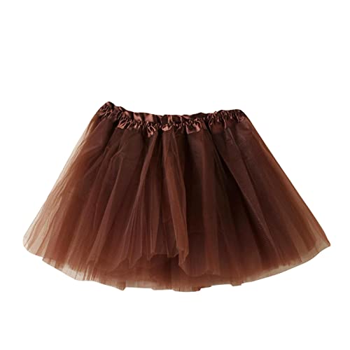 Baby Girls Tutu Skirt Toddler Kids Carnival Girl Mesh Tutu Skirt Soft Soild Dance Princess Skirt Party Clothes Coffee