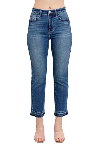 Judy Blue High Waist Vintage Medium Wash Release Hem Kick Flare