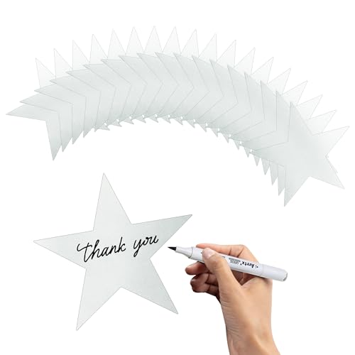 Image of Star Cutouts, 24PCS Metallic Double Printed Paper Stars, 6 Inch Cardboard Decoration for Christmas Wedding Movie Night Bulletin Board Party Supplies, Silver