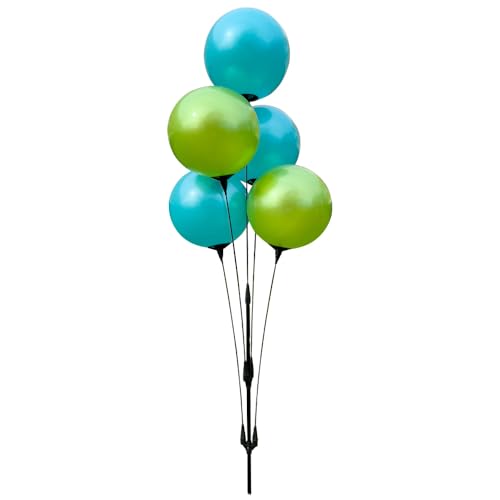 Image of Reusable Outdoor Balloon Clusters - Helium Free, All-Weather, Durable, Plastic Balloons for Advertising, Real Estate, Grand Openings & Events (Aqua and Lime)