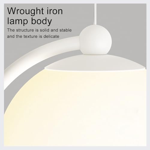 Lámpara colgante moderna de metal blanco y luz LED 6