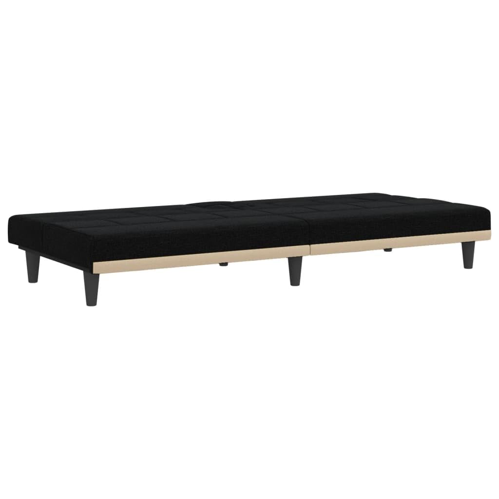 sofás de Dos plazas,Sofa 120 cm,Sofa Cama Dos plazas,Sofá Cama con portavasos Tela negroAdecuado para salón, Dormitorio