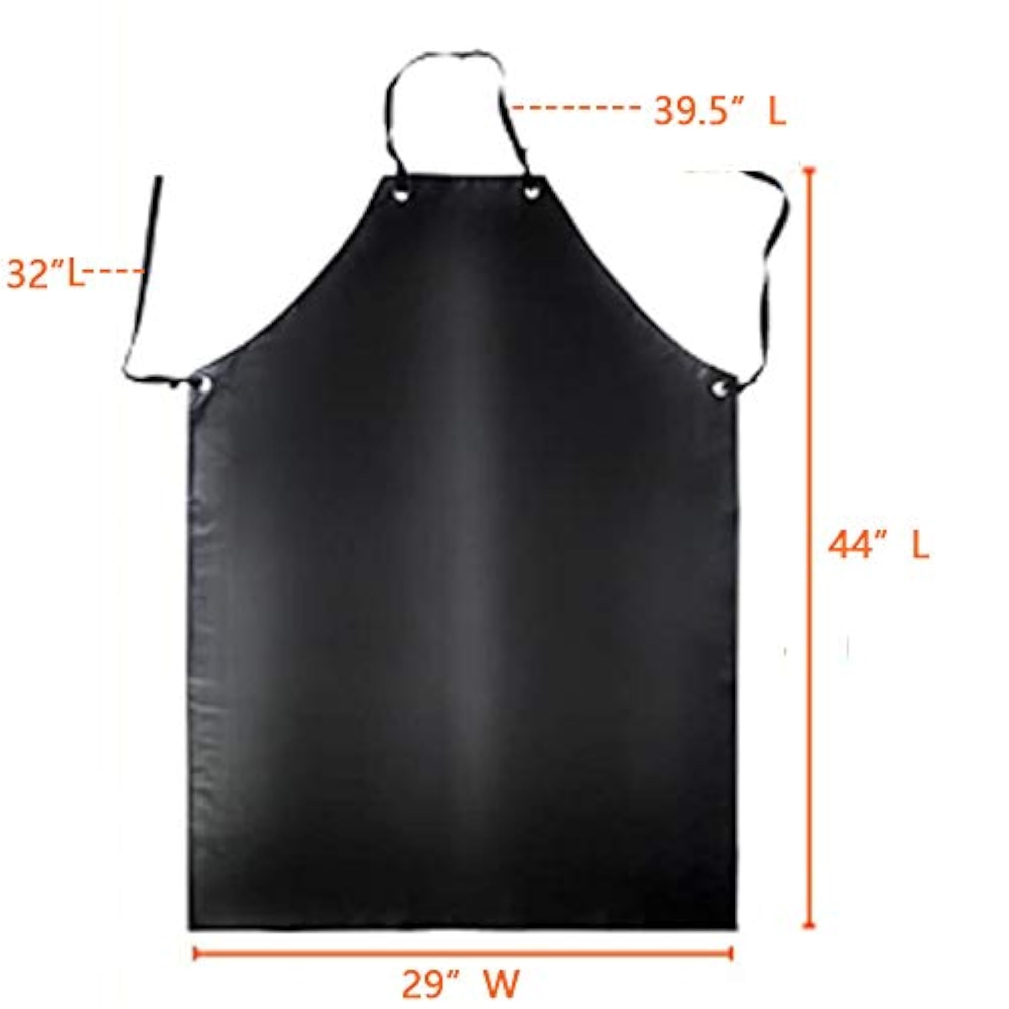 Waterproof Rubber Vinyl Apron Black, Light Duty