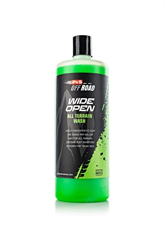 P&S Off Road Wide Open All Terrain Wash – Heavy-Duty Concentrated Soap for ATVs, UTVs & More – Tough on Dirt & Mud, Safe on All Finishes, Rust Inhibitors - 32 oz. Spray