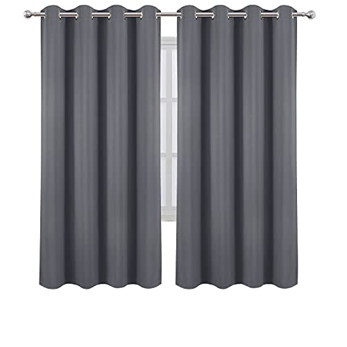 Image of LEMOMO Grey Thermal Blackout Curtains /52 x 72 Inch /Set of 2 Panels Room Darkening Curtains for Bedroom