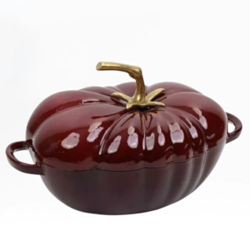 Cocotte en fonte émaillée avec couvercle, antiadhésive, pour ragoûts et soupes, répartition homogène de la chaleur, pour cuisinière à gaz et à induction