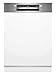 Bosch SMI4HVS14E Serie 4 Smarter teilintegrierter Geschirrspüler, 60 cm, VarioFlex-Körbe, 3-fach Rackmatik, Smart Start, Silence Programm, AquaStop, EcoSilence Drive, gebürsteter Stahl