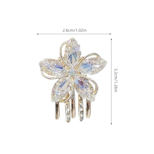 FRCOLOR Pinza Flor Mini 3 Piezas Clip Pequeño con Diseño de Flor de Cristal para Mujer miniatura 2