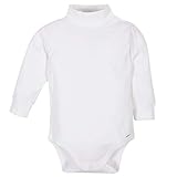 Gerber Baby Boys 2-pack Long Sleeve Turtleneck Onesies Bodysuits Footie, White, 24 Months US