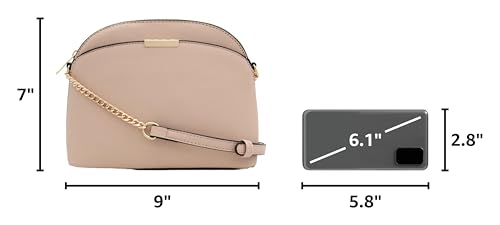 Image of FashionPuzzle Saffiano Small Dome Crossbody bag with Chain Strap