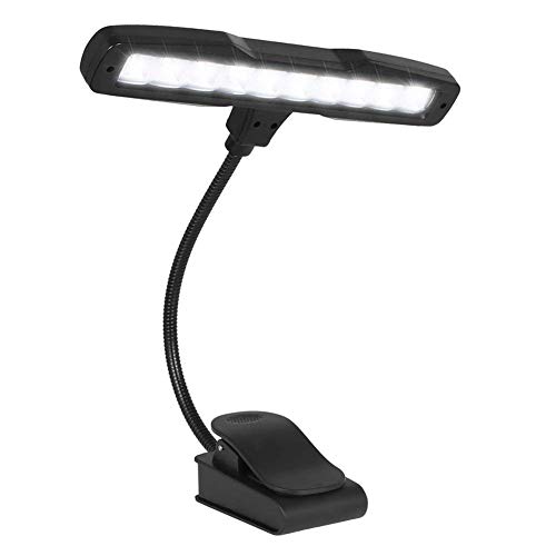 Kootek Music Stand Light, Eye Caring Clip-on Piano Lamp, 360° Flexible Gooseneck Adjustable Brightness USB Rechargeable for Sheet, Book Reading, Orchestra, Podium, Easel