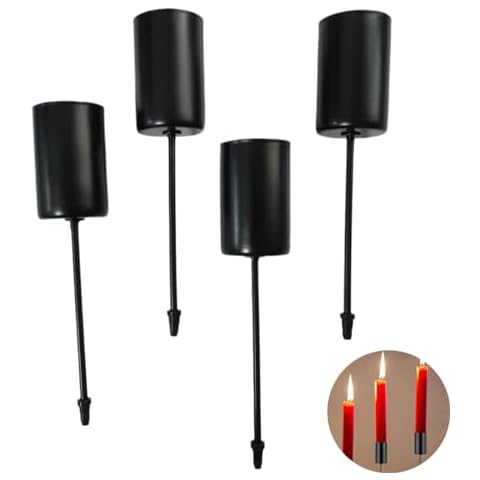 NentMent 4 Pack Candle Holder Stakes Taper Candlestick Holders with Spike Metal Heavy Duty Pillar Candles Stand Base for Floral Table Centerpiece Garden Wedding Party Anniversary (4 Pack) Cover
