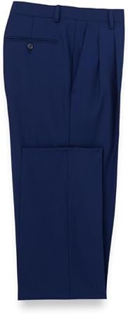 Paul Fredrick Mens Wool Stretch Bengaline Pleated Suit Pants