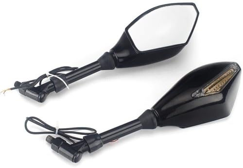 Gonama Universal Motorcycle Indicator 10mm 8mm Rear View Side Mirrors Integrated LED Turn Signals Fit for Street Bikes Cru-iser Scooters