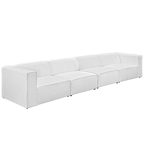 Modway Mingle Contemporary Modern 4-Piece Sectional Sofa Set In White #TOP7