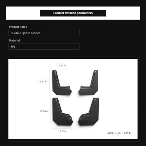 Guardabarros para Tesla Cybertruck 2024-2026: kit de protección trasera contra salpicaduras 6