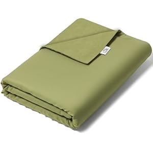 Hoes voor de verzwaringsdeken van Ella 150 x 200 CM - 7 KG & 9 KG - Overtrek Hoes van 100% biologisch katoen - Licht Olijf Groen